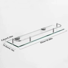 Floating Clear Glass Shelf