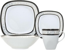 16-Piece Dinner Set Black Gold