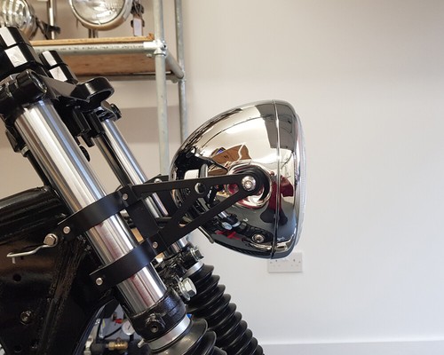 Chrome motorbike headlight - chrome,