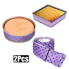 2x Cake Pan Strips Bake Even Belt Moist Level Cakes Baking DIY Tool Kitchen