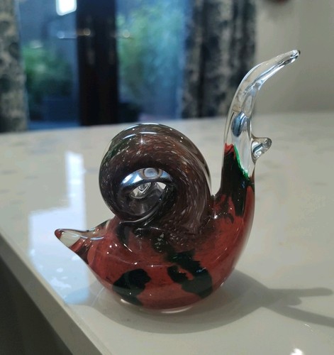 Solid glass snail - solid, etched