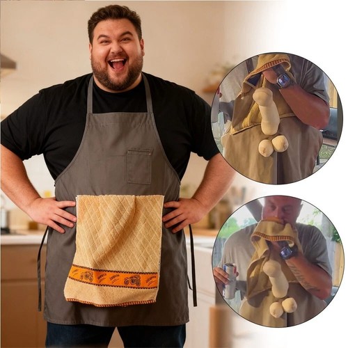 Men creative prank - men, apron
