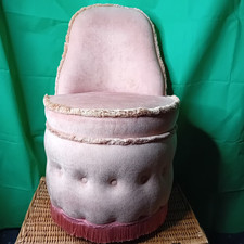 PINK BEDROOM CHAIR VINTAGE FABRIC TUB CHAIR