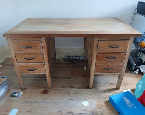 Wood desk drawers double - wood,