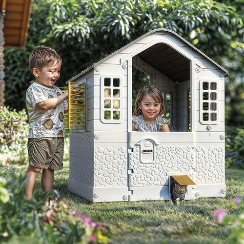 Small white playhouse - small,