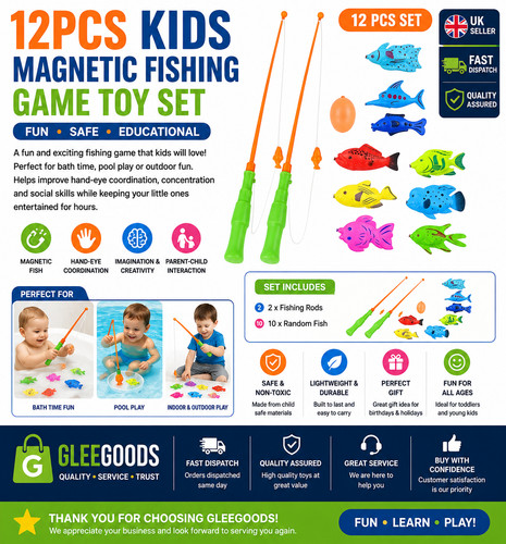 12pcs kids magnetic fishing - 12pcs,
