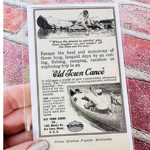 1914 old town canoe maine - old,