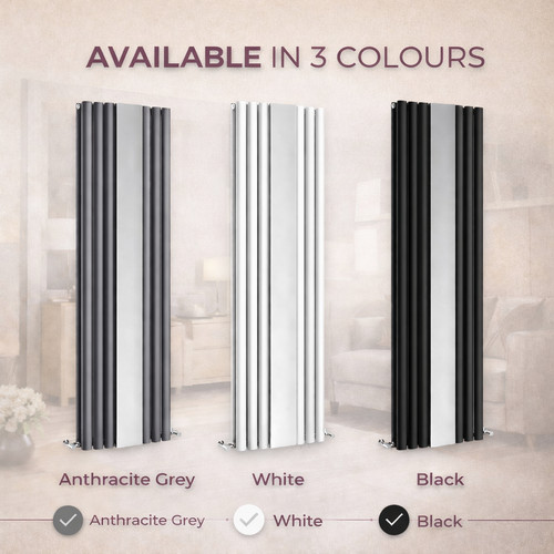 Vertical radiator with - radiator, mirror