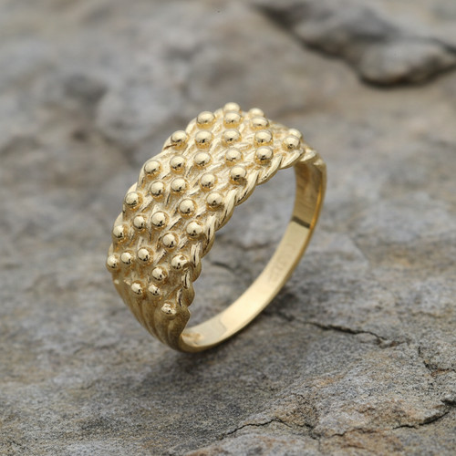9ct yellow gold row - gold, keeper