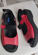 WOLKY jewel red leather sandals 39.....uk size 6
