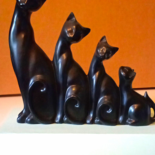 Black cat family - black,
