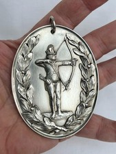 Large Georgian Period Hallmarked Silver Archery Medallion of Quality.