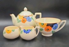 Crown devon art deco 4pc - deco,
