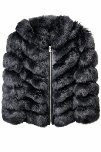 Women real fox fur coat - coat, on