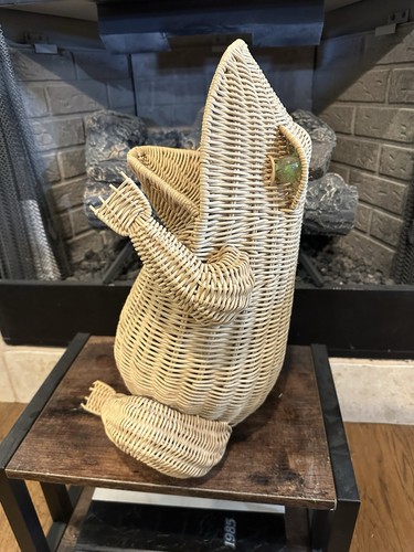 Vtg mcm frog basket bin - vtg,