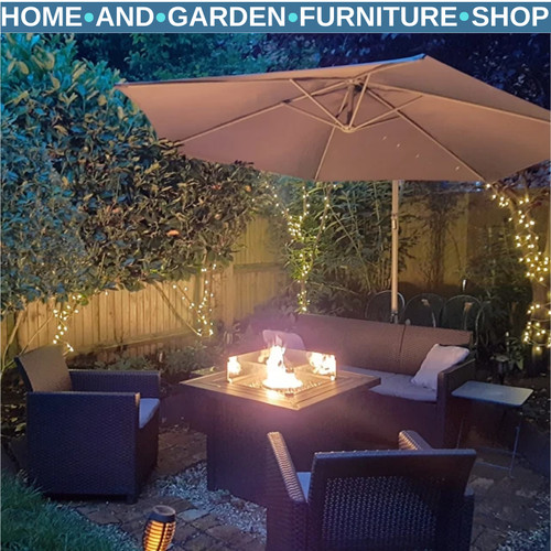 Rattan garden firepit table - garden,