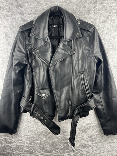 Zara size black faux - l,