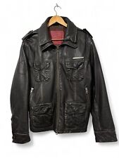Men's Superdry Brad Brown Leather Jacket (L)