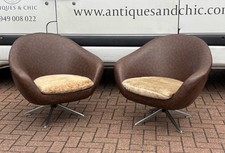 Pair mid century swivel pod - of,