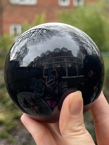 Black obsidian crystal ball - obsidian,