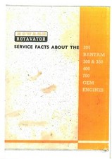 Howard Rotavator Service Facts about the 200 Bantam 300 350 400 700 Gem Engine