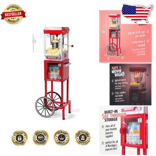 Vintage popcorn machine cart - machine,