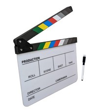 Acrylic Director Clapper Board for Filming 30cm x 24.5cm Easily wipeable Quality