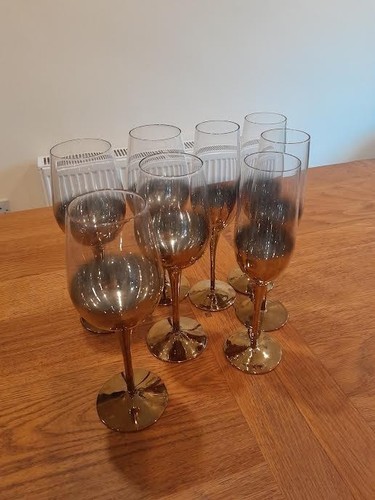 Gold stemmed wine - , goblets
