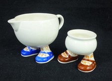 Vintage Carlton Ware Egg Cup & Creamer Lustre Pottery Walking Ware