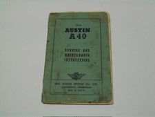 The Austin A40 Running and Maintenance Instructions Manual May 1949