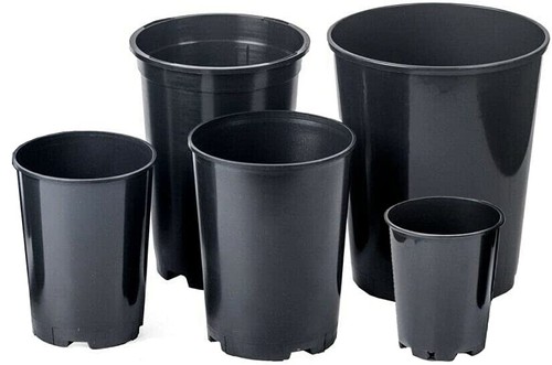 Deep black plastic plant - deep, pot