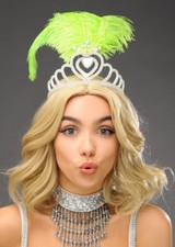 Lime Green Feather Showgirl Headdress