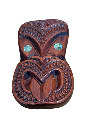 Māori tiki wooden mask - mask, wall