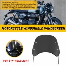 Universal 5"-7"Motorcycle Headlight Windshield WindScreen Screen Deflector Black