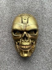 T 800 Terminator Head Hanging Wall Mask Painted Gold 
