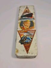 Vintage Boy’s Own Tin Metal Pencil Box - Lithograph School Pen Case Ian Logan