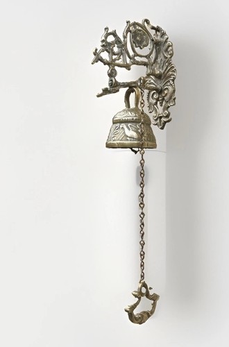 Vintage brass door bell ornate - bell,