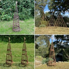 Garden Obelisk Obelisks Willow Wicker Wooden Wood Climbing Plant Support