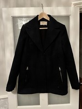 Zara Navy Single Breasted Coat