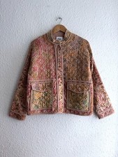 Women's Zara Floral Paisley Patchwork Oversized Quilted Jacket