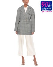 RRP€690 MUSEE Overcoat FR36 US4 UK8 S Lined Prince of Wales Belted Collared