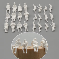 Seated model railway SITTING SEATED people figure unpainted White TT gauge 1:120
