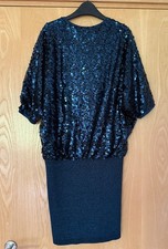 Phase Eight party dress, size 10, dark teal blue sequin top, sparke skirt. 