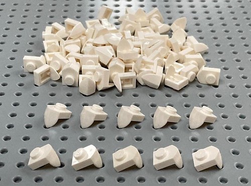 Lego modified white 1x1 - 1x1, tooth