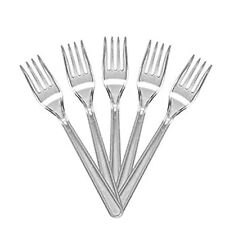 Heavy Duty Clear Fork Reusable Plastic Cutlery Spoons Disposable