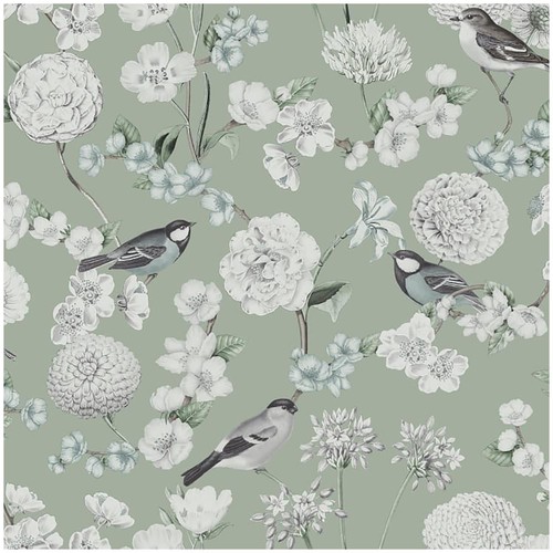 Avery floral wallpaper sage - wallpaper,