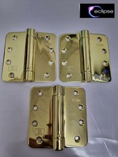 HINGES SPRING 4" 102mm PACK OF 3 ECLIPSE FIRE RATED DOOR ROUNDED - BRASS NEW