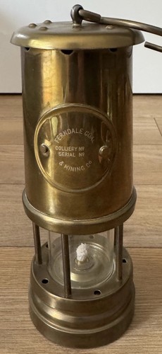Vintage brass miners lamp - brass,