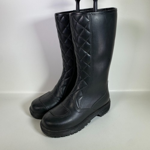 Vintage quilted leather boots - vintage,