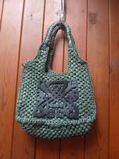 Biba Green Straw Mini Tote Bag